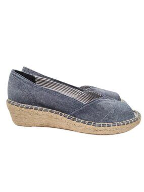 Kim by Kim Rogers “Lyna” Blue Espadrille Comfort Wedge Open-Toe Slip-On Size 9M